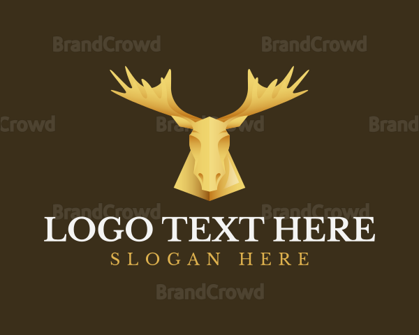 Golden Moose Antler Logo