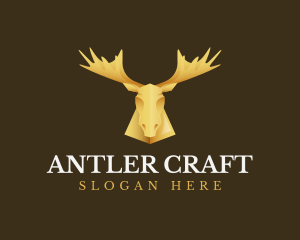 Golden Moose Antler logo design