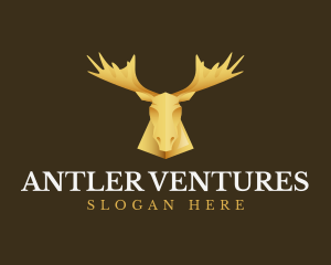 Golden Moose Antler logo design