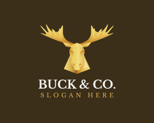 Golden Moose Antler logo design