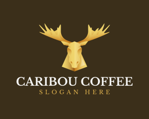 Caribou - Golden Moose Antler logo design