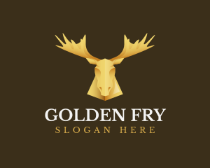 Golden Moose Antler logo design