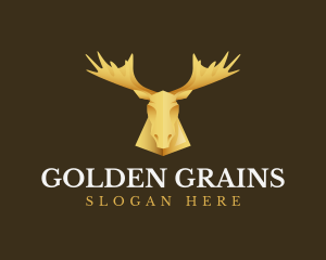 Golden Moose Antler logo design