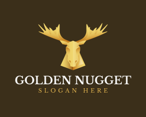 Golden Moose Antler logo design