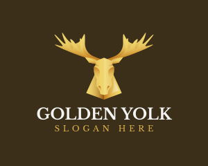 Golden Moose Antler logo design