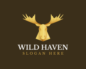 Golden Moose Antler logo design