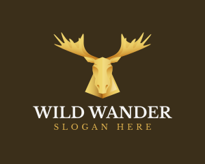 Golden Moose Antler logo design