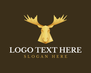 Golden Moose Antler Logo