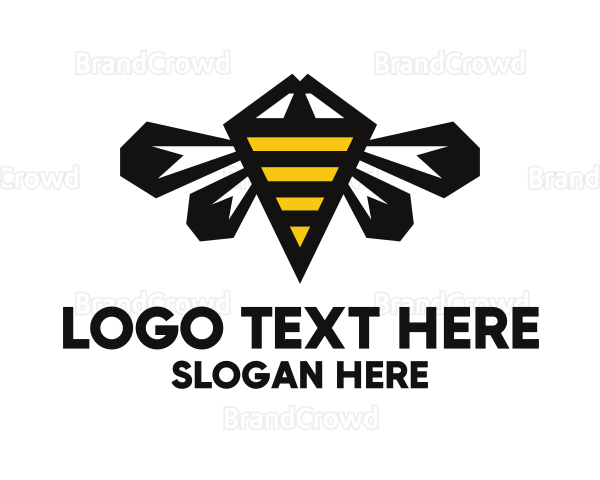 Minimalist Geometric Bee Logo