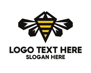 Wasp - Minimalist Geometric Bee logo design