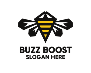 Buzz - Minimalist Geometric Bee logo design