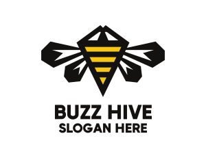 Minimalist Geometric Bee  logo design