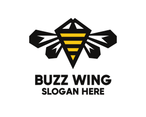 Minimalist Geometric Bee  logo design