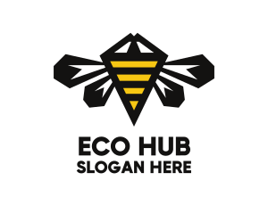 Minimalist Geometric Bee  logo design