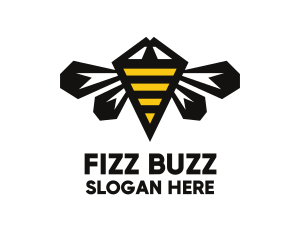 Minimalist Geometric Bee  logo design