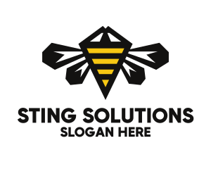 Sting - Minimalist Geometric Bee logo design