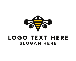 Wings - Minimalist Geometric Bee logo design