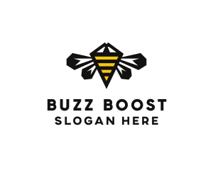 Minimalist Geometric Bee  logo design