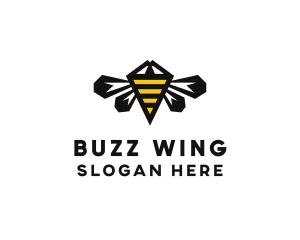 Minimalist Geometric Bee  logo design