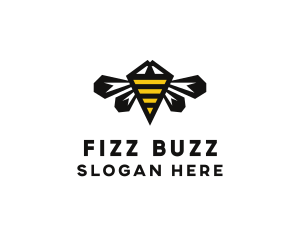 Minimalist Geometric Bee  logo design