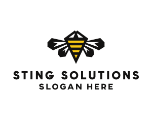 Minimalist Geometric Bee  logo design