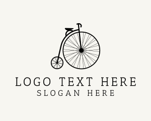 Vintage Bicycle - Minimalist Penny Farthing Bicycle logo design