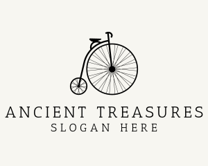 Minimalist Penny Farthing Bicycle logo design