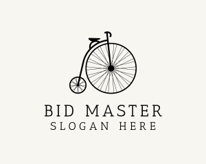 Auction - Minimalist Penny Farthing Bicycle logo design