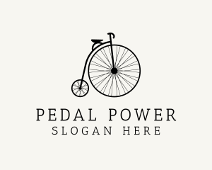 Pedal - Minimalist Penny Farthing Bicycle logo design