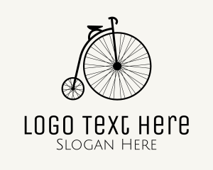 Pedal - Minimalist Penny Farthing Bicycle logo design