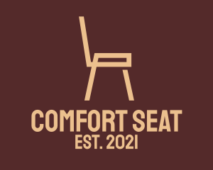 Stool - Brown Wooden Chair logo design