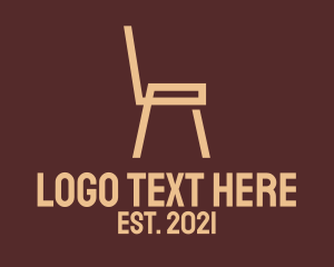 M - Brown Wooden Chair logo design
