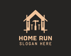 Home Construction Nail Hammer  logo design