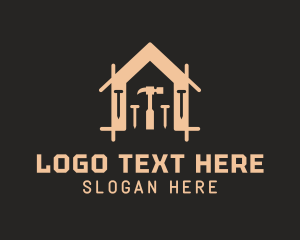 Home Construction Nail Hammer  logo design