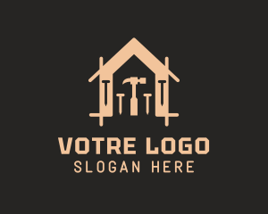 Home Construction Nail Hammer  logo design