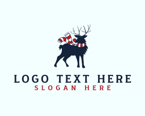 Theme Park - Christmas Reindeer Scarf logo design