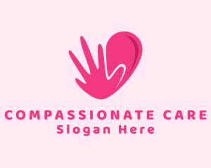 Caring - Hand Dating Romantic Heart logo design