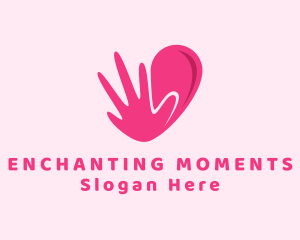 Hand Dating Romantic Heart logo design