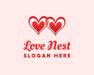 Affection - Red Love Hearts logo design