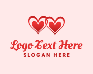 Relationship - Red Love Hearts logo design