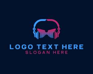 Headset - DJ Headphone Music logo design