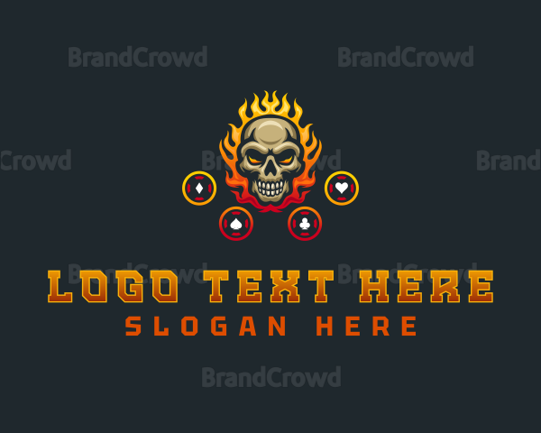 Casino Flaming Skull Logo