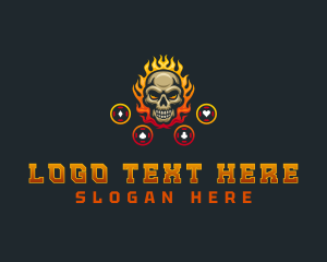 Casino Flaming Skull logo design