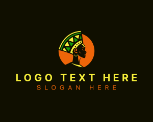 Headdress - Zulu African Woman logo design