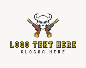 Rocket Launcher - Pistol Guns Skull logo design