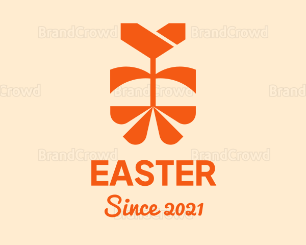 Orange Tulip Flower Logo