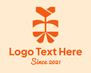 Preschool - Orange Tulip Flower logo design