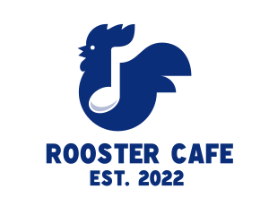 Rooster - Rooster Music Note logo design
