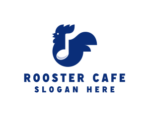 Rooster Music Note  logo design