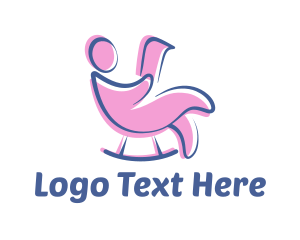 Peace Of Mind - Pink Rocking Chair logo design